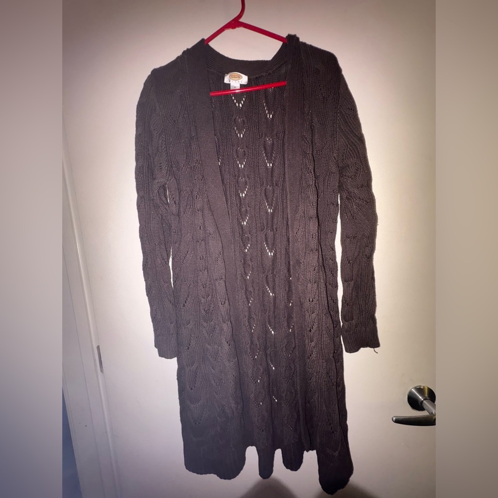 Brown Cable Knit Cardigan